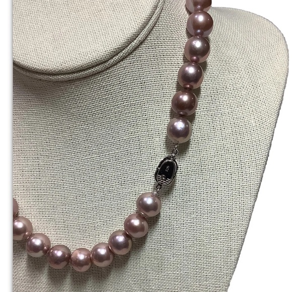 Round 11.5x12mm Edison Natural Purple Pink Cultured Pearl 17-18” Strand Necklace - Picture 2 of 9